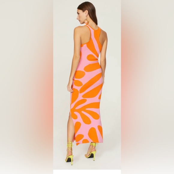 NWT Solid & Striped Knit Sia Maxi Dress – Carnation Pink/Clementine, Size S - Picture 2 of 6